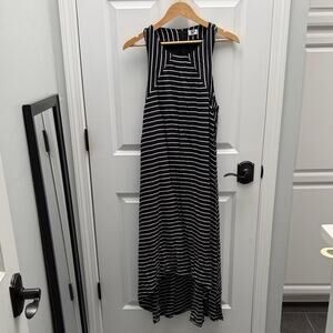 CULTURE PHIT Black and White Striped Sleeveless Racerback Maxi Dress Size XL